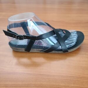 Blowfish Malibu Black Strap Thong Cork and‎ Rubber Sole Sandals Women’s Size 7